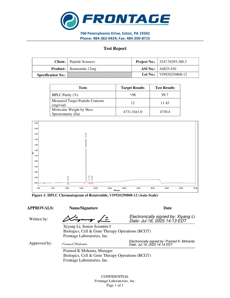 6mg retatrutide Peptide Sciences Retatrutide 6mg