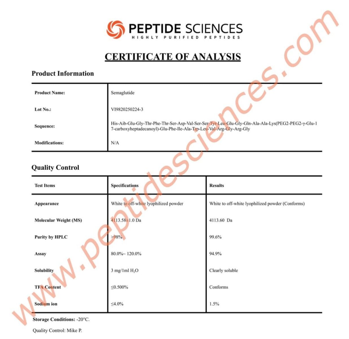 Peptide Sciences Semaglutide 6mg for Sale Online (USA Made)